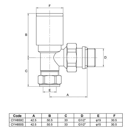 Aeon Cylindrical-30 Angle Manual Valve + L/S (Pair)