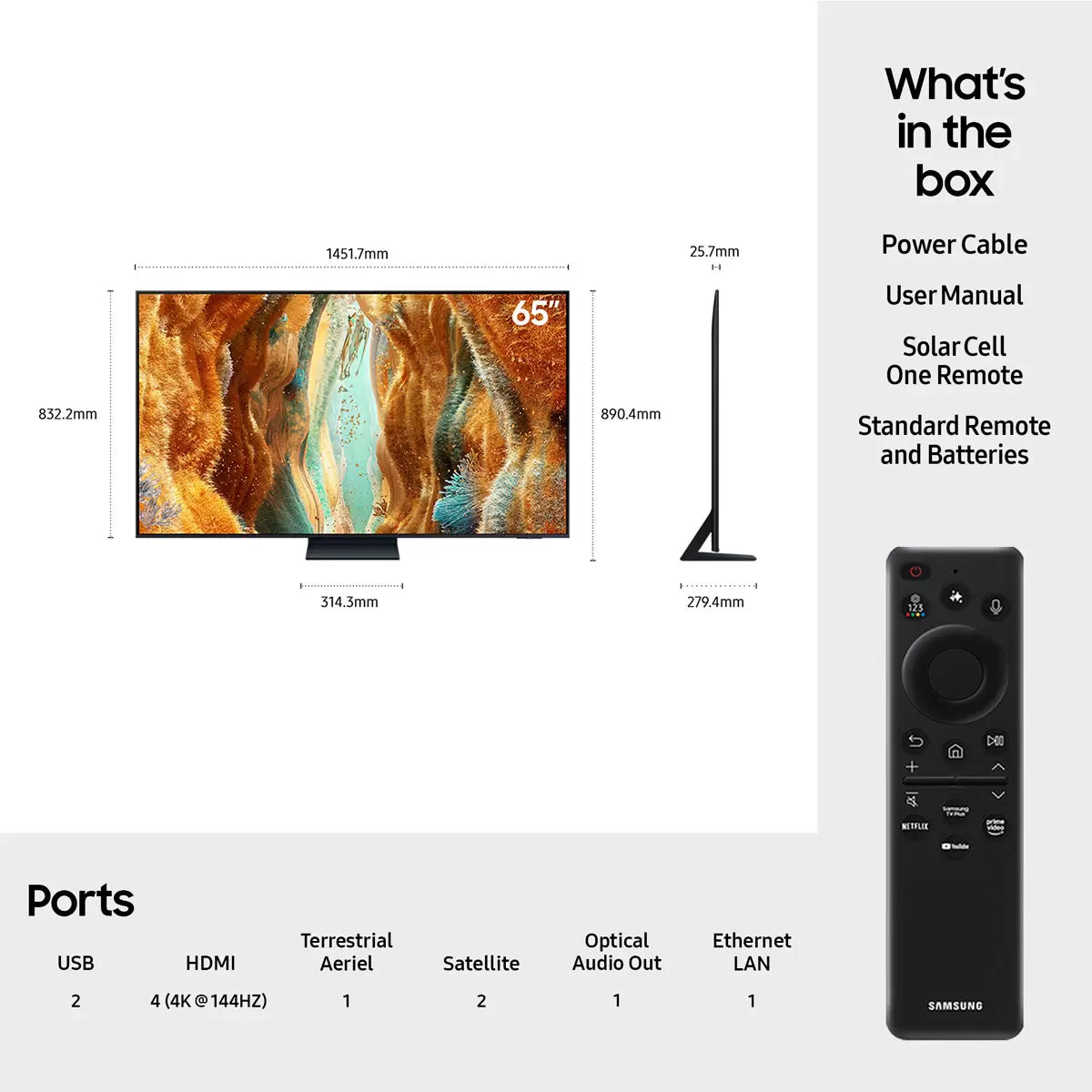 Samsung QE65QN70FAUXXU 65 Inch Neo QLED 4K Ultra HD Smart TV