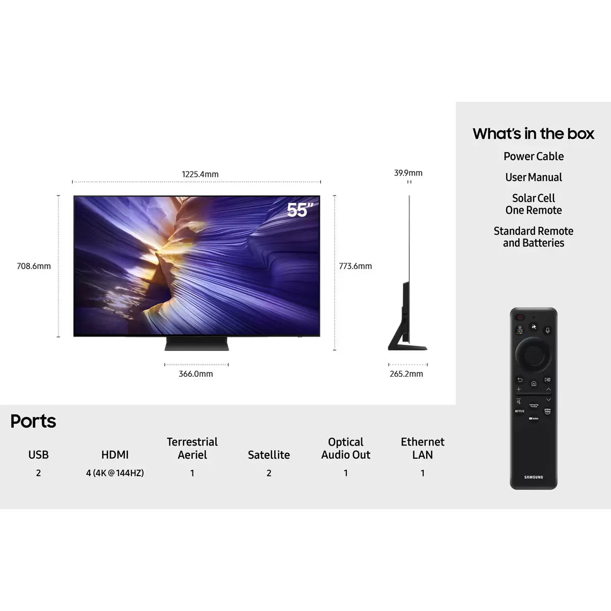 Samsung QE55S93FAEXXUU 55 Inch OLED 4K Ultra HD Smart TV