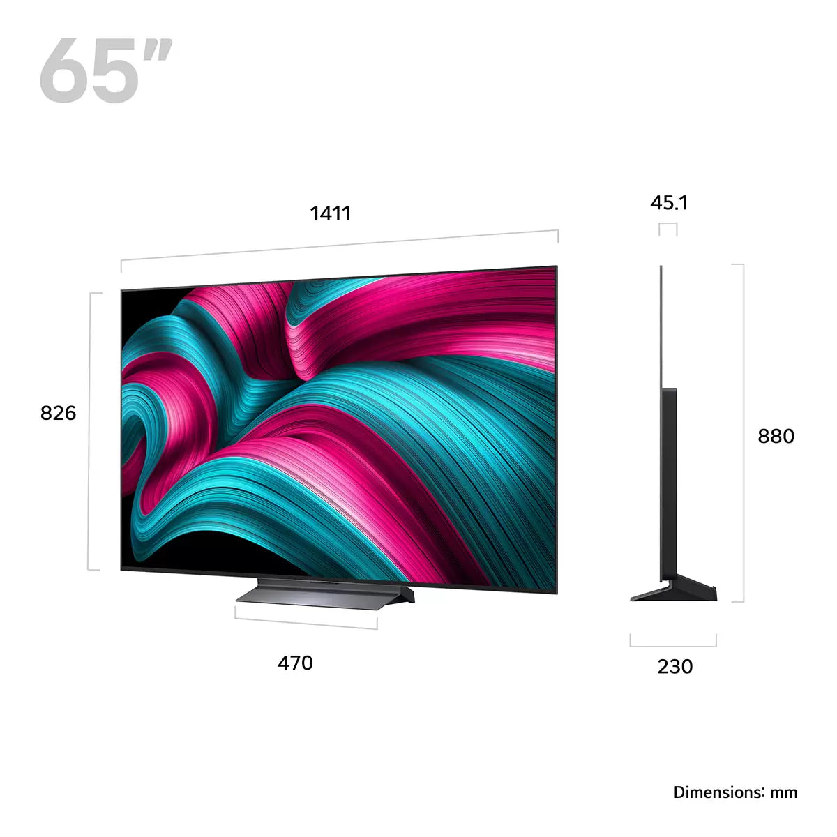 LG OLED65C55LA.AEK 65 Inch OLED 4K Ultra HD Smart TV