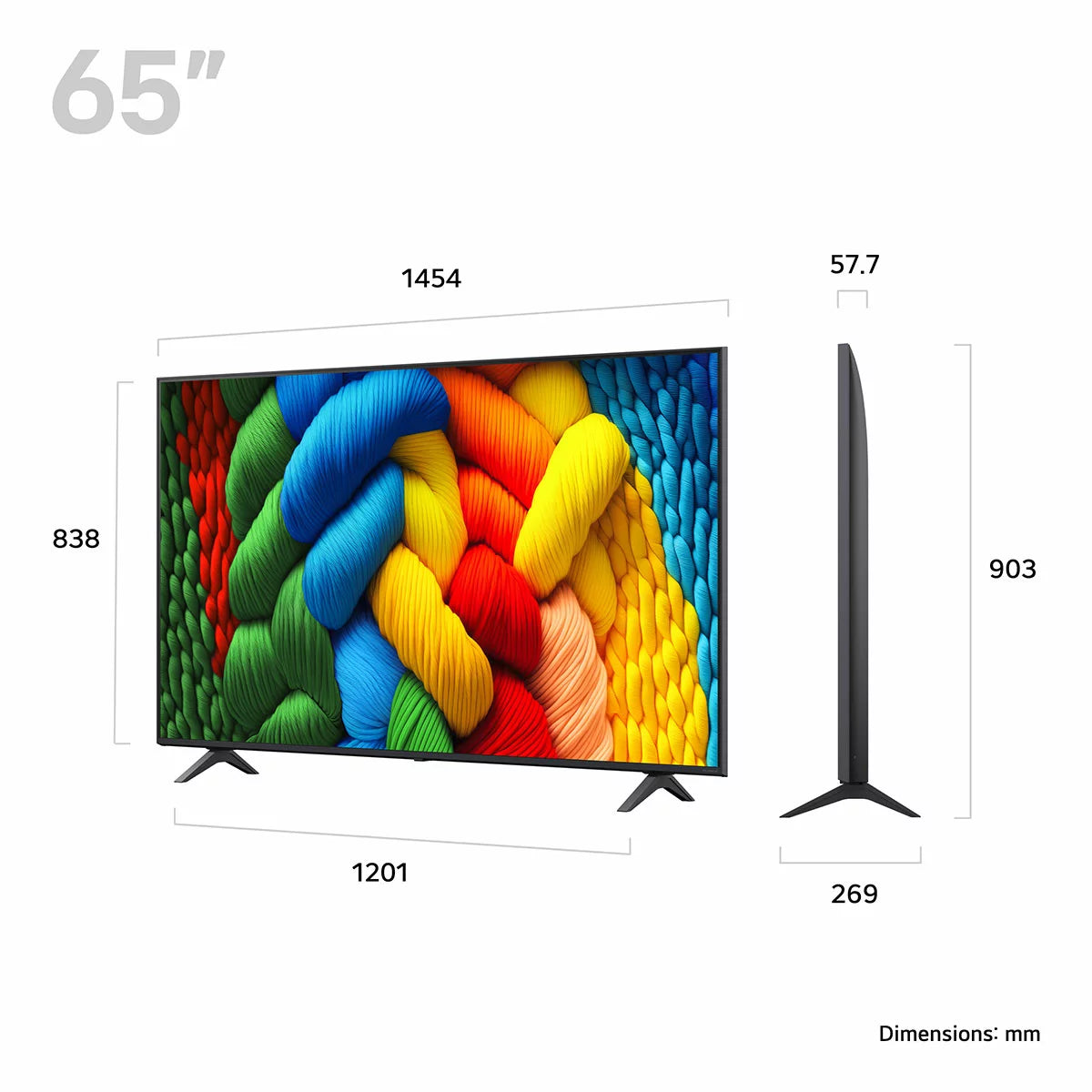 LG 65NANO80A6B 65 Inch Nano 4K Ultra HD Smart TV