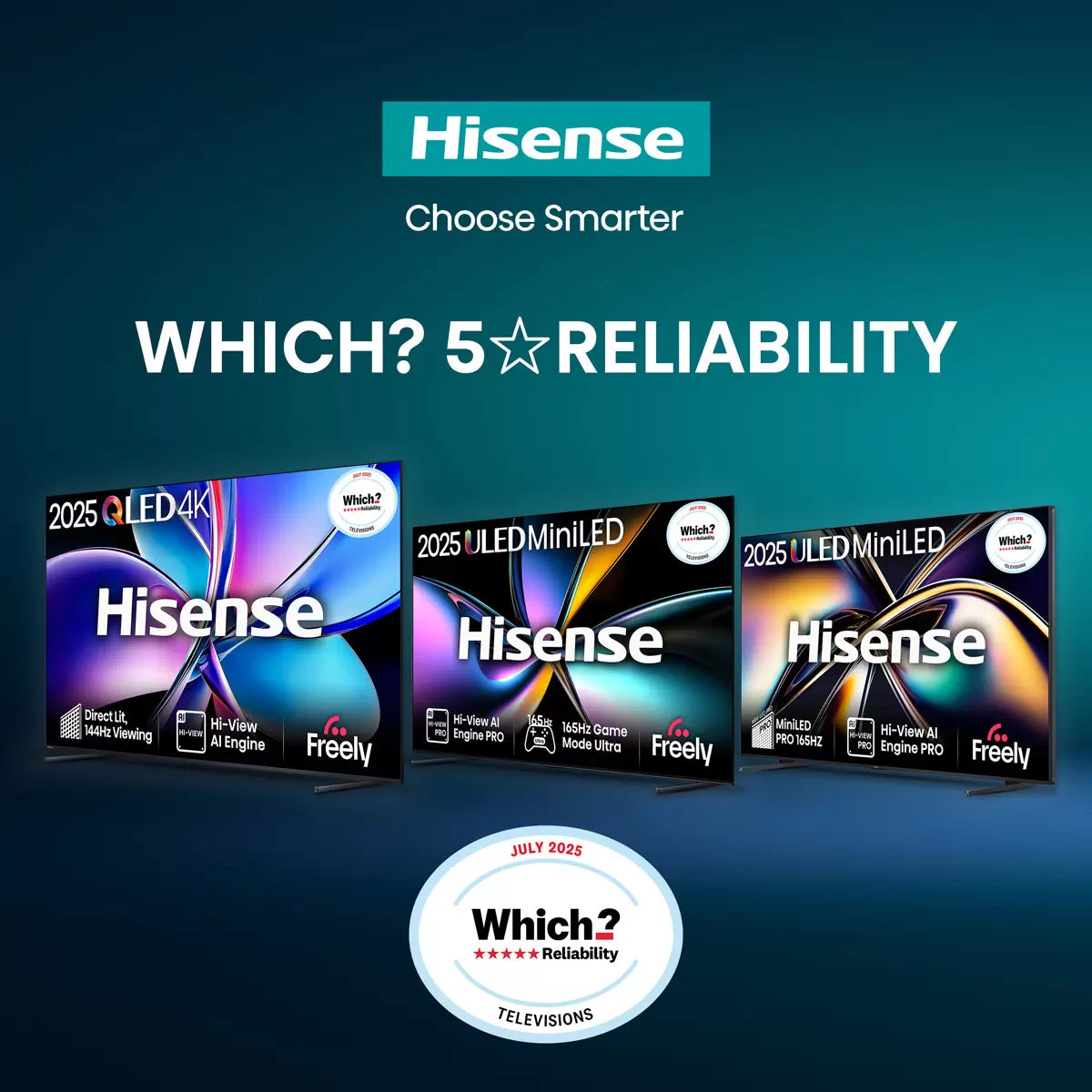 Hisense 65U8NQTUK 65 Inch Mini-LED 4K Ultra HD Smart TV