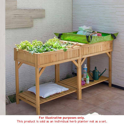 VegTrug Cedar Wood 80cm 8 Pocket Herb Garden Planter – view 3