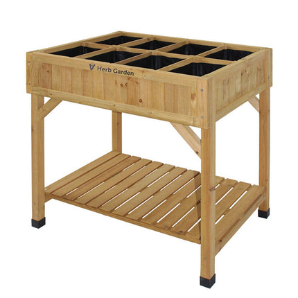 VegTrug Cedar Wood 80cm 8 Pocket Herb Garden Planter – view 2