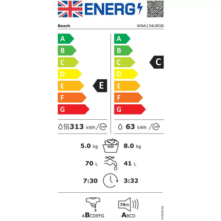 Bosch Series 4 WNA134U8GB 8kg/5kg, 1400rpm, Washer Dryer, E Rated in White