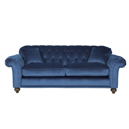 Bordeaux Button Back Blue Velvet 2 Seater Sofa – view 6