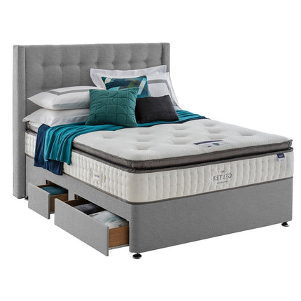 Silentnight Continental Divan Base with Bloomsbury Headboard in 4 Colours & 3 Sizes – view 2