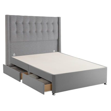 Silentnight 4 Drawer Divan Base with Bloomsbury Headboard in 4 Colours & 3 Sizes – view 3