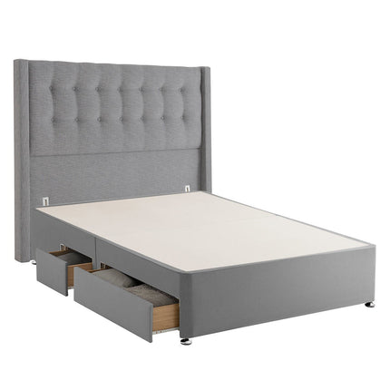 Silentnight Continental Divan Base with Bloomsbury Headboard in 4 Colours & 3 Sizes – view 3