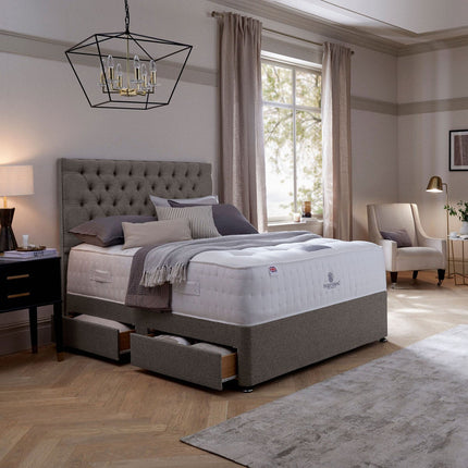 Pocket Spring Bed Company Ravello Light Grey Fabric Full Height Headboard in 3 Sizes – view 4
