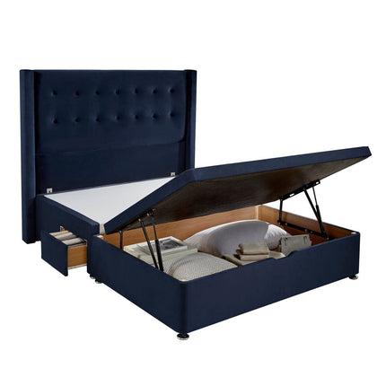 Silentnight Velvet Ottoman Divan Base with Bloomsbury Headboard in 2 Colours & 3 Sizes – view 4