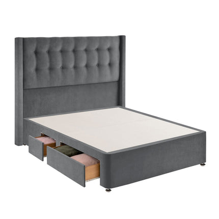 Silentnight Velvet Continental Divan Base with Bloomsbury Headboard in 2 Colours & 3 Sizes – view 3