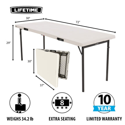 Lifetime 6ft Fold in Half Commercial Grade Table – view 2