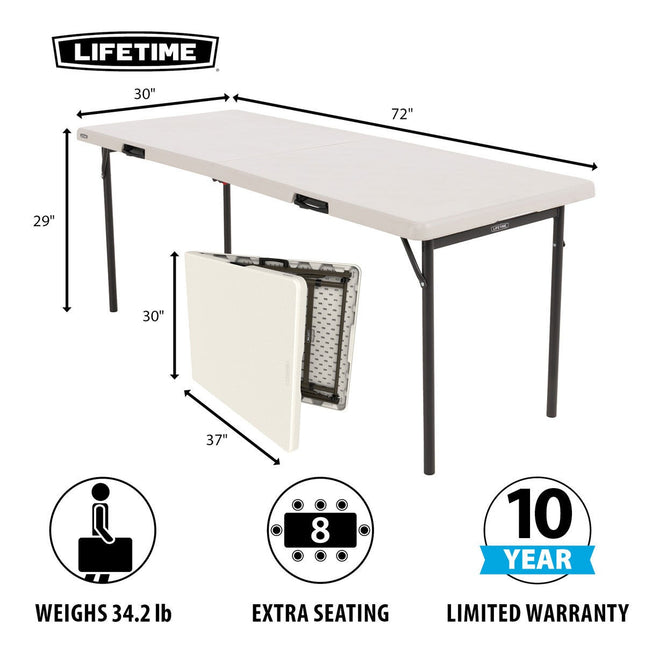 Lifetime 6ft Fold in Half Commercial Grade Table – view 2