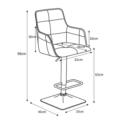Orion Dark Grey Fabric Bar Stool, 2 Pack – view 2