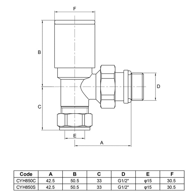 Aeon Cylindrical-30 Angle Manual Valve + L/S (Pair)