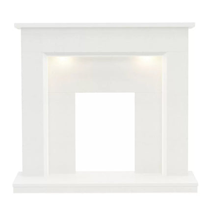 Flare Madalyn Electric Marble Fireplace Suite in White, 2kW