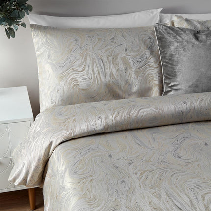 Paoletti Marble Oyster Duvet Cover Set, in 3 Sizes – view 2