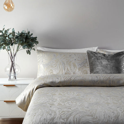 Paoletti Marble Oyster Duvet Cover Set, in 3 Sizes – view 3
