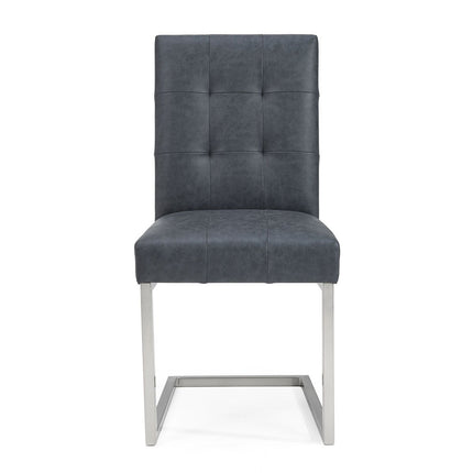 Bentley Designs Tivoli Mottled Black Faux Leather Cantilever Dining Chair, 2 Pack – view 4