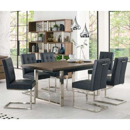 Bentley Designs Tivoli Mottled Black Faux Leather Cantilever Dining Chair, 2 Pack – view 6