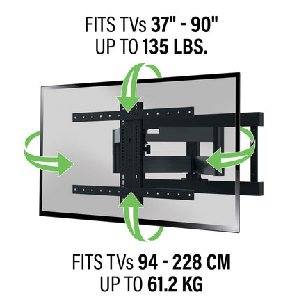 Sanus Preferred 37-90 Inch Full Motion Large TV Wall Mount, SLF428-B2 – view 2