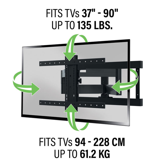 Sanus Preferred 37-90 Inch Full Motion Large TV Wall Mount, SLF428-B2 – view 2