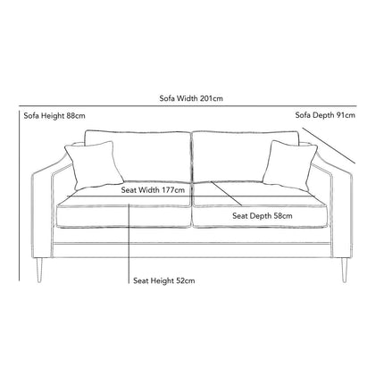 Aspen Green Velvet 3 Seater Sofa – view 2