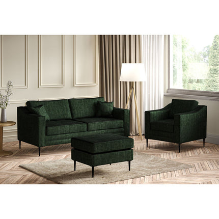 Aspen Green Velvet 3 Seater Sofa – view 6