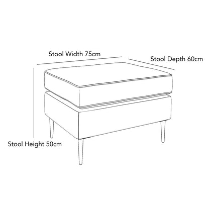 Aspen Green Velvet Footstool – view 2