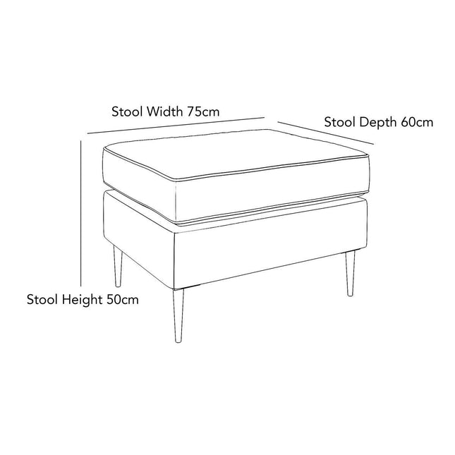 Aspen Grey Velvet Footstool – view 2