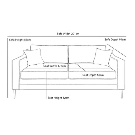 Aspen Grey Velvet 3 Seater Sofa – view 2