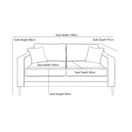 Aspen Grey Velvet Large 2 Seater Sofa – view 2