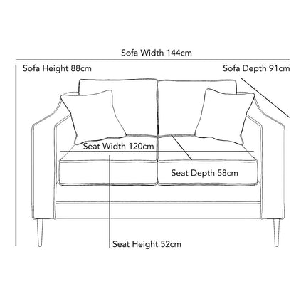 Aspen Grey Velvet 2 Seater Sofa – view 2