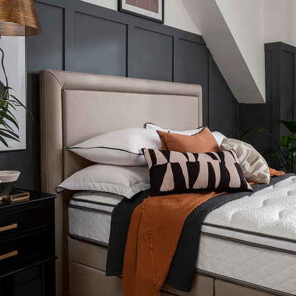 Silentnight Palermo Sandstone Fabric Full Height Headboard in 3 Sizes – view 2