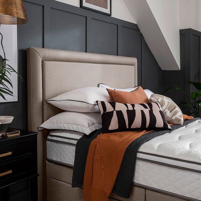 Silentnight Palermo Sandstone Fabric Full Height Headboard in 3 Sizes – view 2