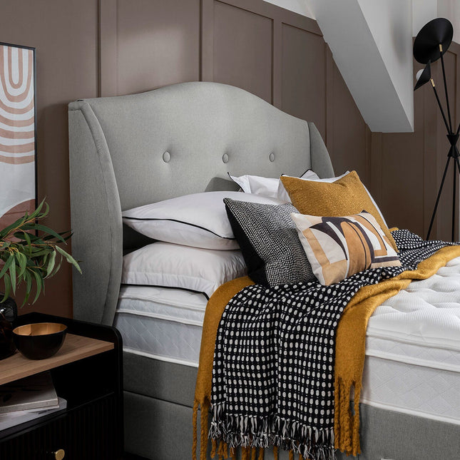 Silentnight Camden Slate Grey Fabric Full Height Headboard in 3 Sizes – view 2
