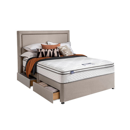 Silentnight 1200 Pocket Memory Cushion Top Mattress & Sandstone Divan in 4 Sizes – view 6