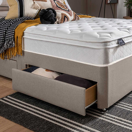 Silentnight Miracoil Memory Cushion Top Mattress & Divan in Sandstone in 5 Sizes – view 7