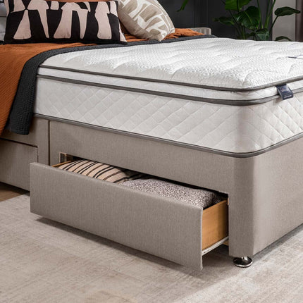 Silentnight 1200 Pocket Memory Cushion Top Mattress & Sandstone Divan in 4 Sizes – view 7