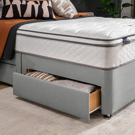 Silentnight 1200 Pocket Memory Cushion Top Mattress & Slate Grey Divan in 4 Sizes – view 7