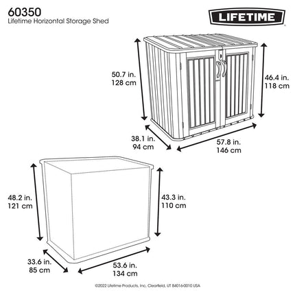 Lifetime 5ft x 3ft (1.5 x 0.9m) Horizontal Wood Look 1,300 Litre Storage Shed - Model 60350 – view 2