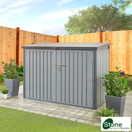 Stone Garden 6ft 5" x 2ft 11" (1.95 x 0.9m) 2,018 Litre Horizontal Storage Shed in Two Colours – view 2