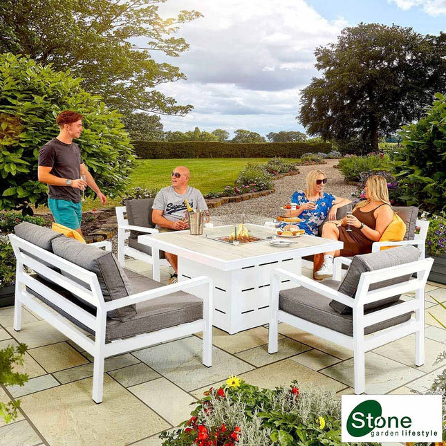 Stone Garden 5 Piece Deep Seating Fire Patio Set in Two Colours – view 2