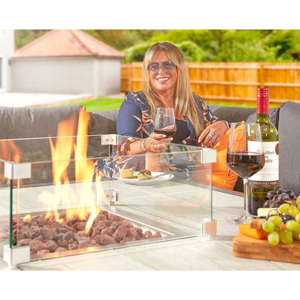 Stone Garden 4 Piece Deep Seating Corner Fire Patio Set in Two Colours – view 8