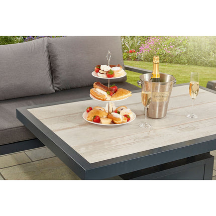 Stone Garden 4 Piece Deep Seating Corner Patio Set with Dual Height Ceramic Table in Two Colours – view 7