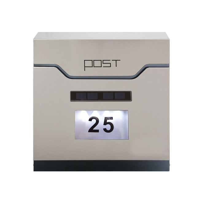 Phoenix Estilo Top Loading Letter Box MB0125KS in Stainless Steel with Key Lock – view 2