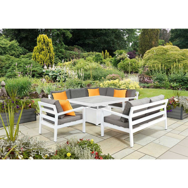 Stone Garden 4 Piece Deep Seating Corner Patio Set with Dual Height Ceramic Table in Two Colours – view 2