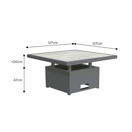 Stone Garden 4 Piece Deep Seating Corner Patio Set with Dual Height Ceramic Table in Two Colours – view 3