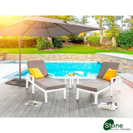 Stone Garden 3 Piece Lounger Set in Two Colours – view 2